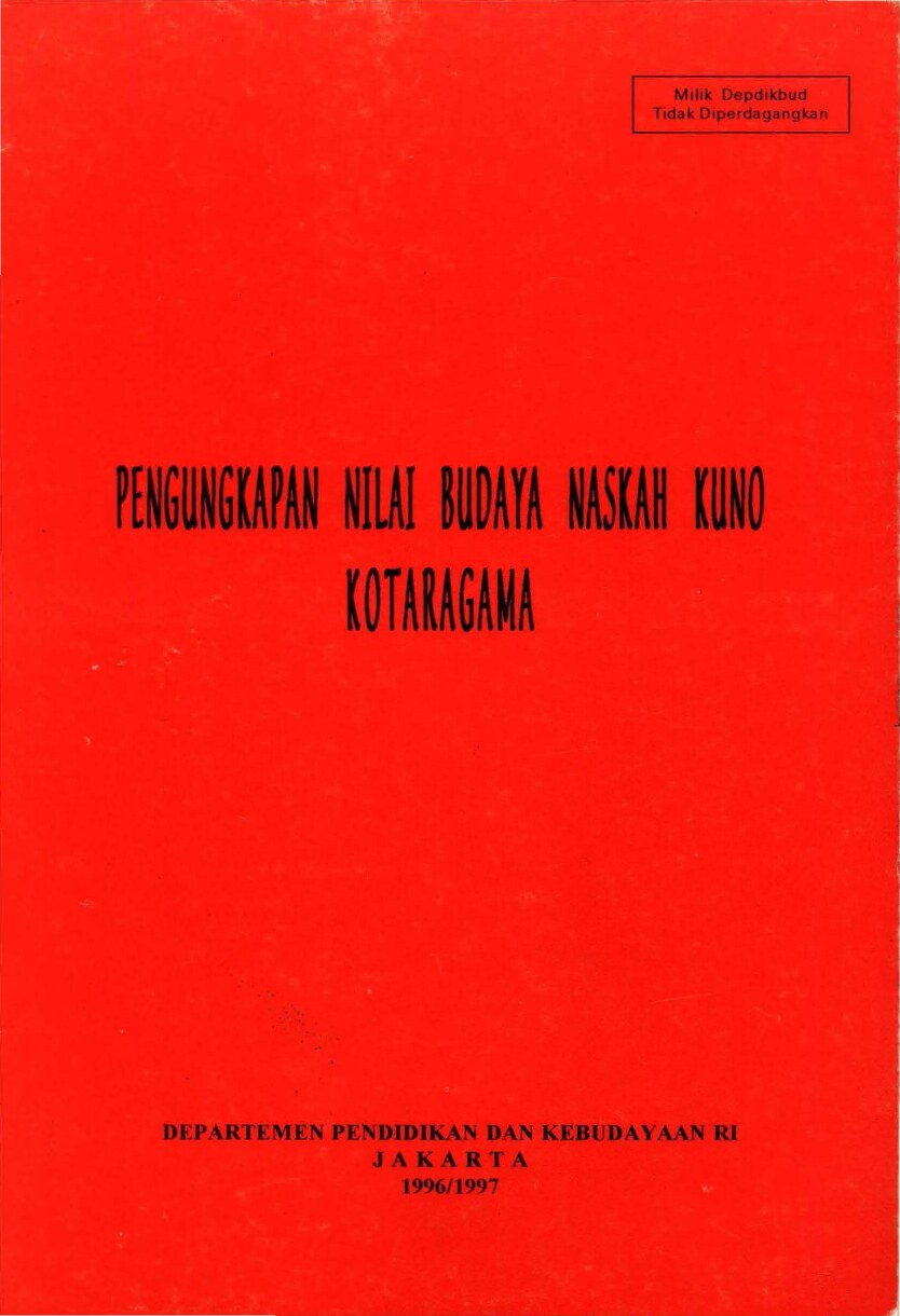 pengungkapan nilai budaya naskah kuno kotaragama