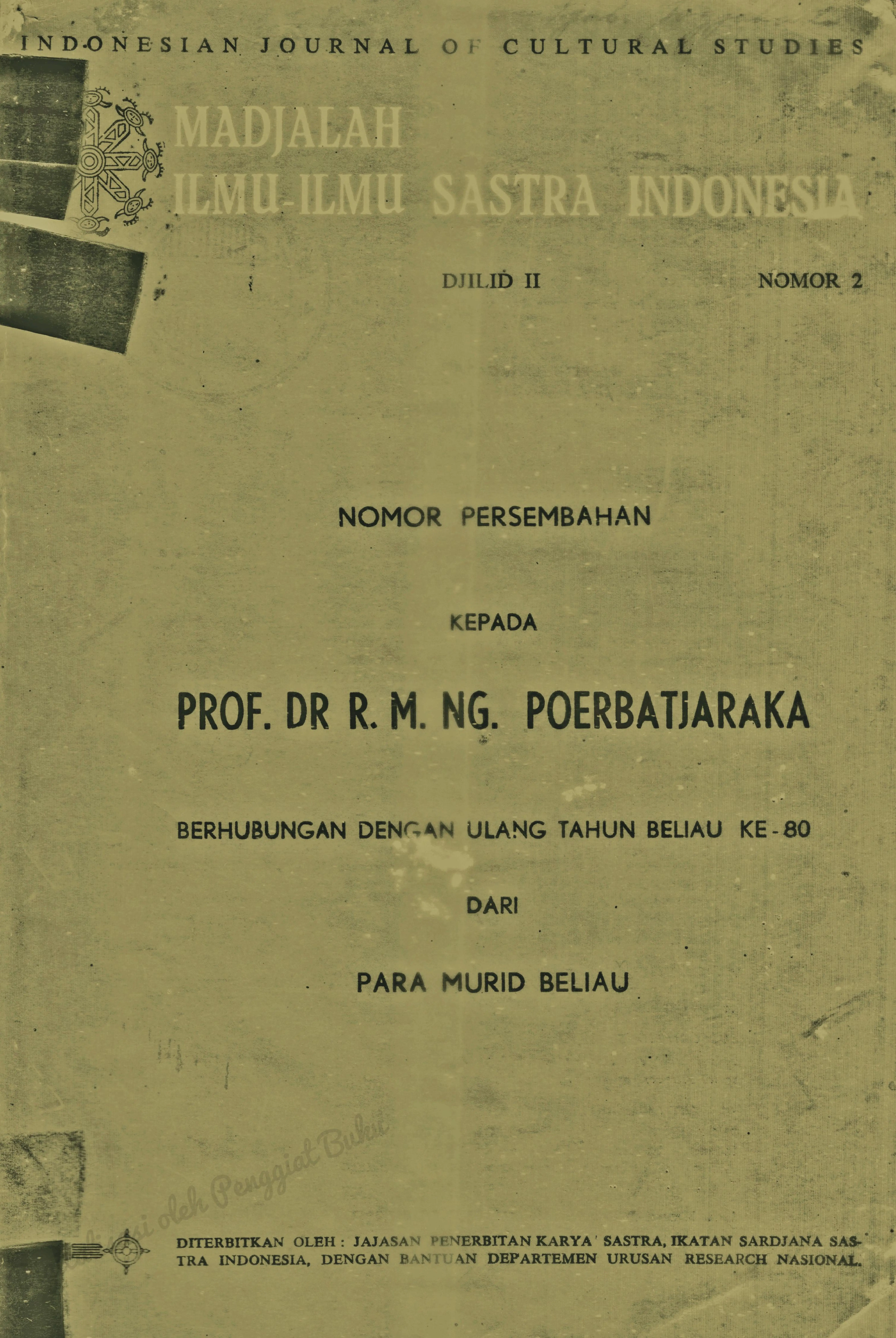 Poerbatjaraka sebagai Ahli Epigrafi Pelopor Bangsa Indonesia