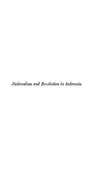 Nationalism and Revolution in Indonesia