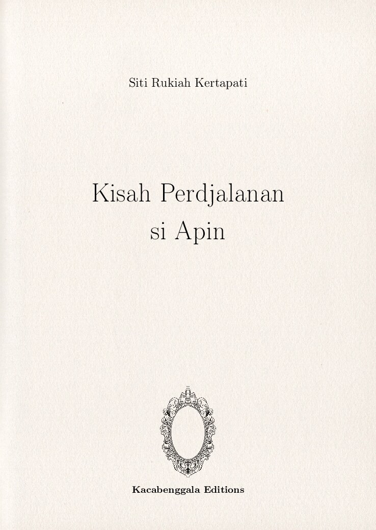 Kisah Perdjalanan si Apin