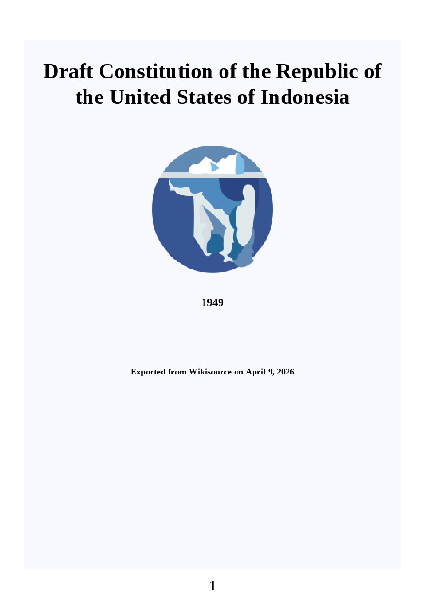 Draft Constitution of the Republic of the United States of Indonesia