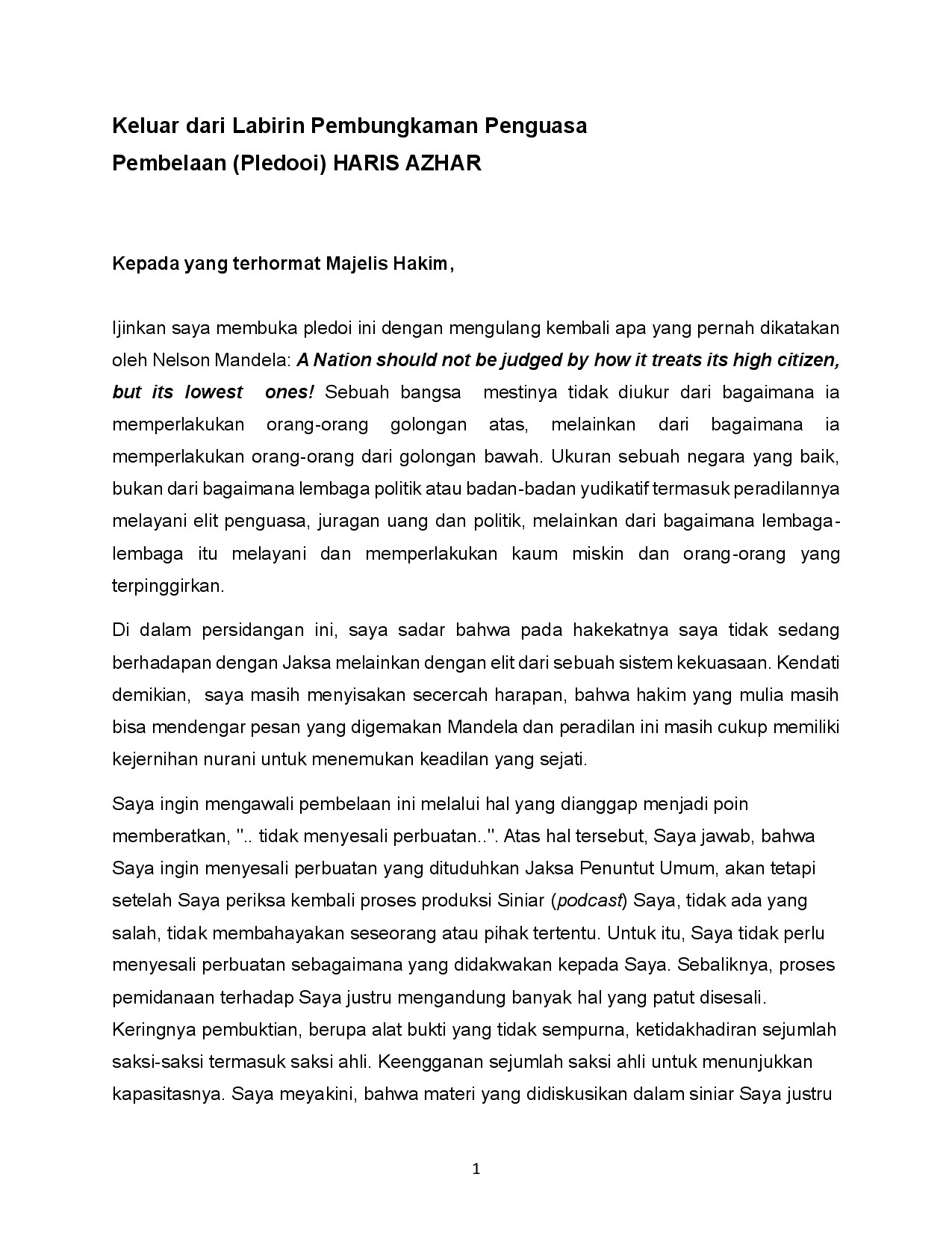 Pledoi Haris Azhar 202 Final