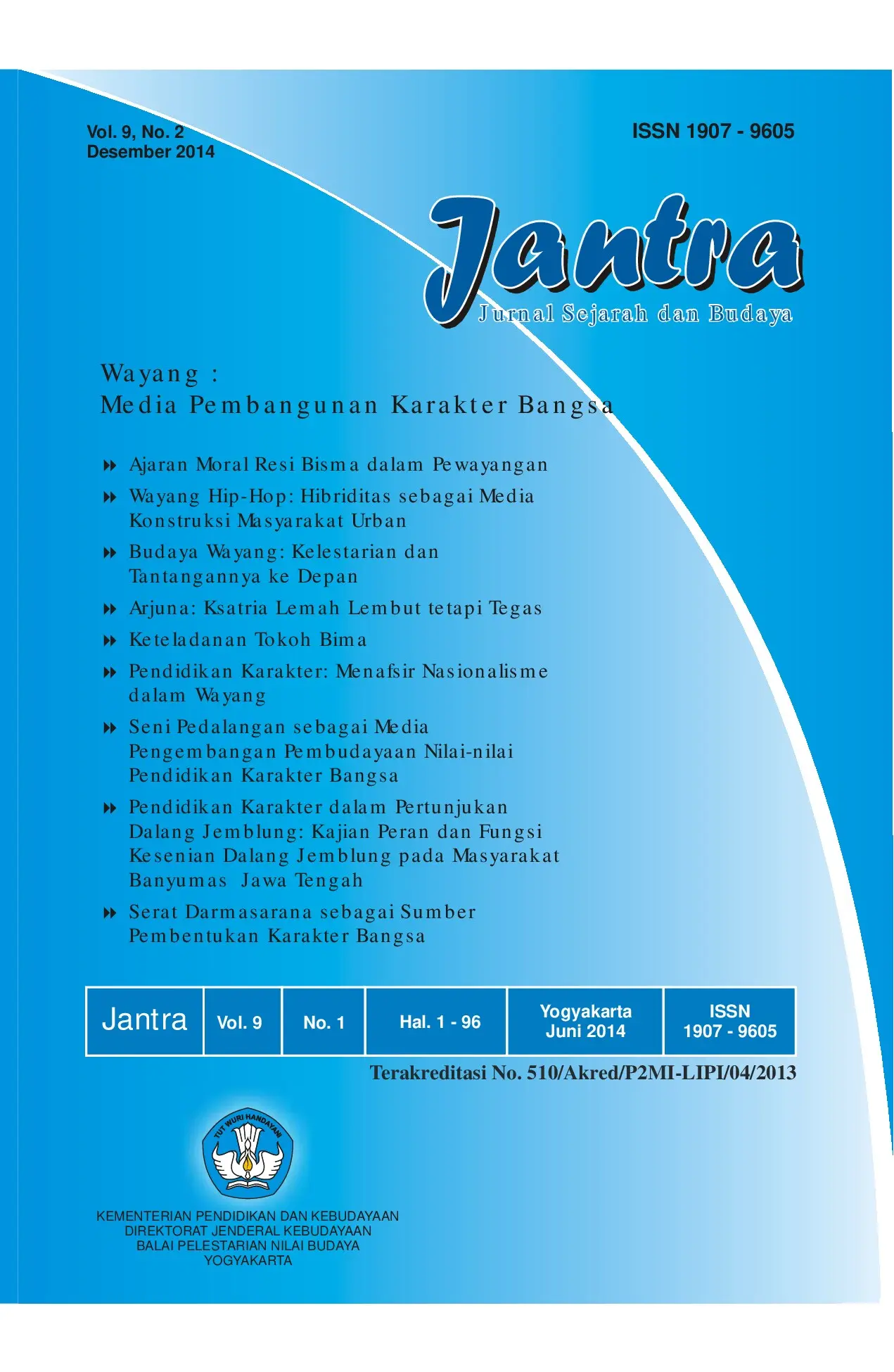 Jantra jurnal sejarah dan budaya Vol.9 No.2