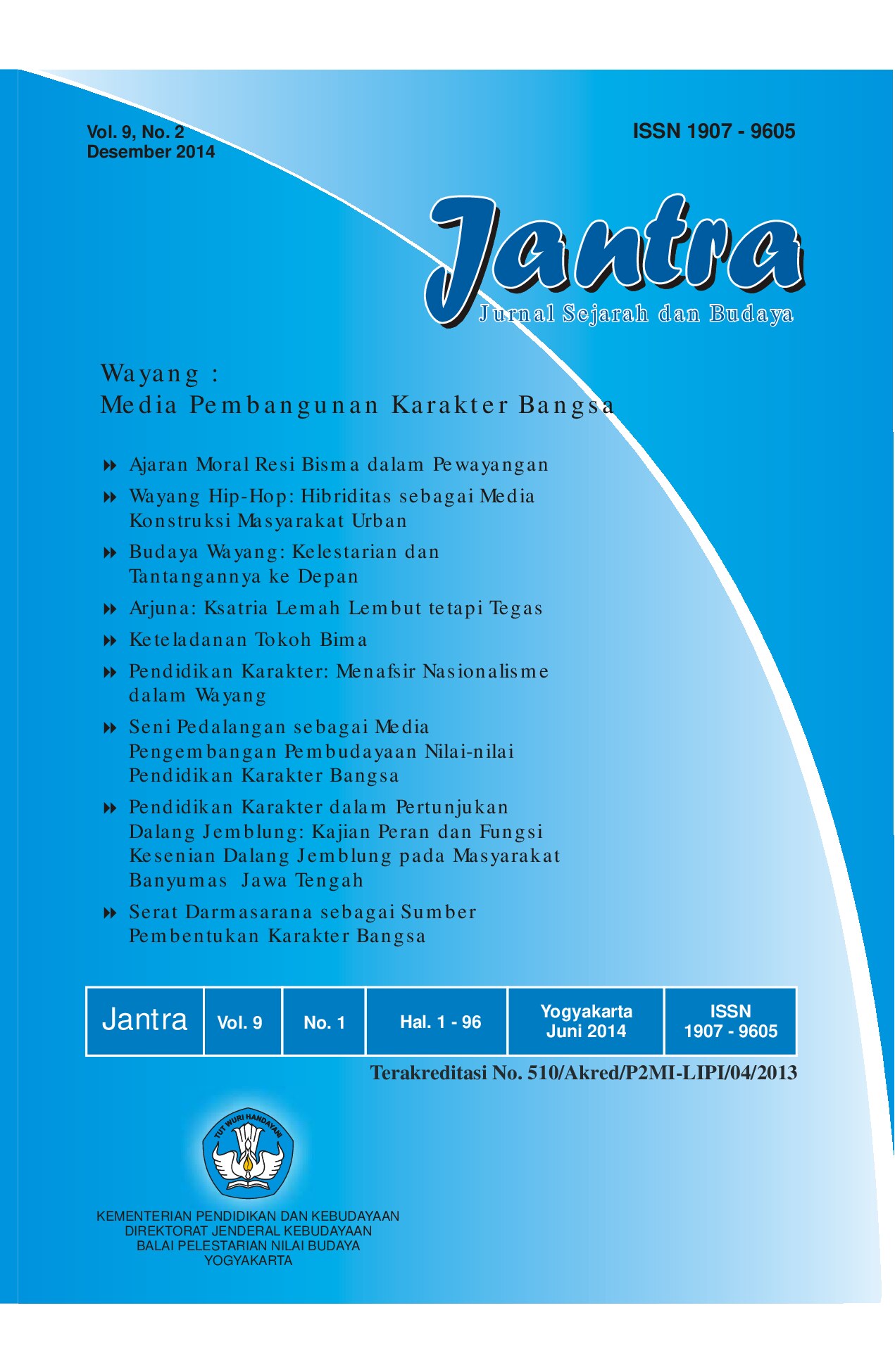 Jantra jurnal sejarah dan budaya Vol.9 No.2