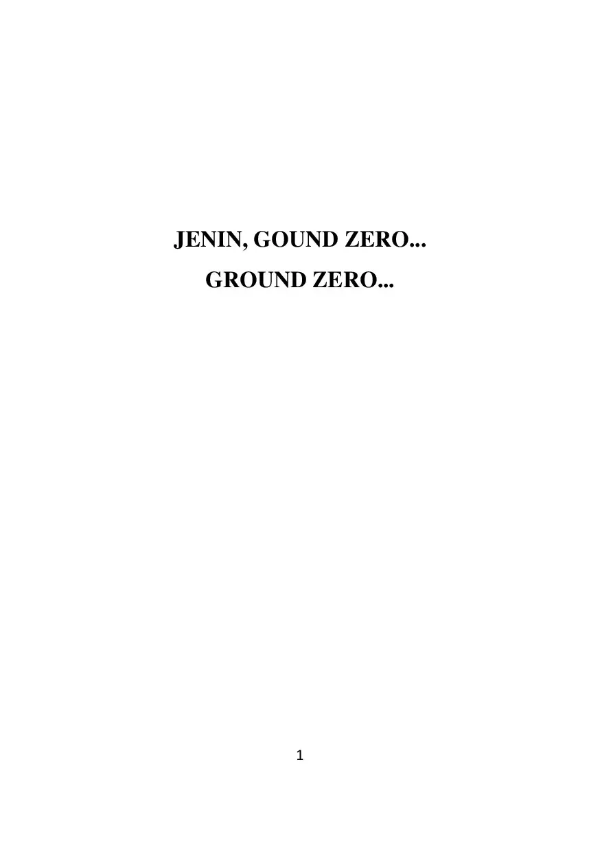 Jenin, Ground Zero... Ground Zero...