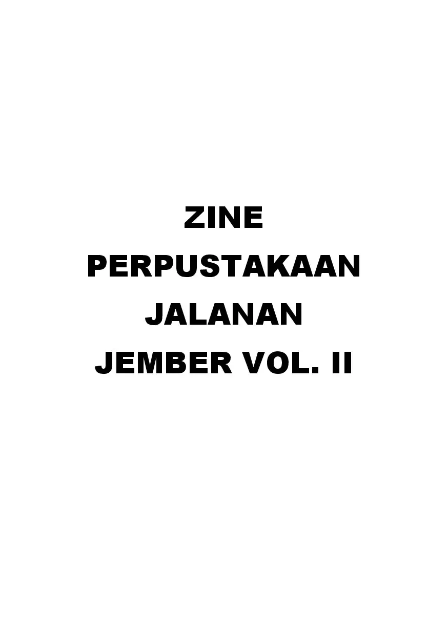 Zine Perpustakaan Jalanan Jember Vol. 2