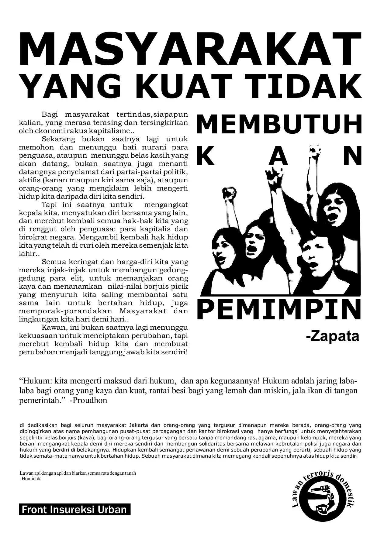 Masyarakat Yang Kuat Tidak Membutuhkan Pemimpin