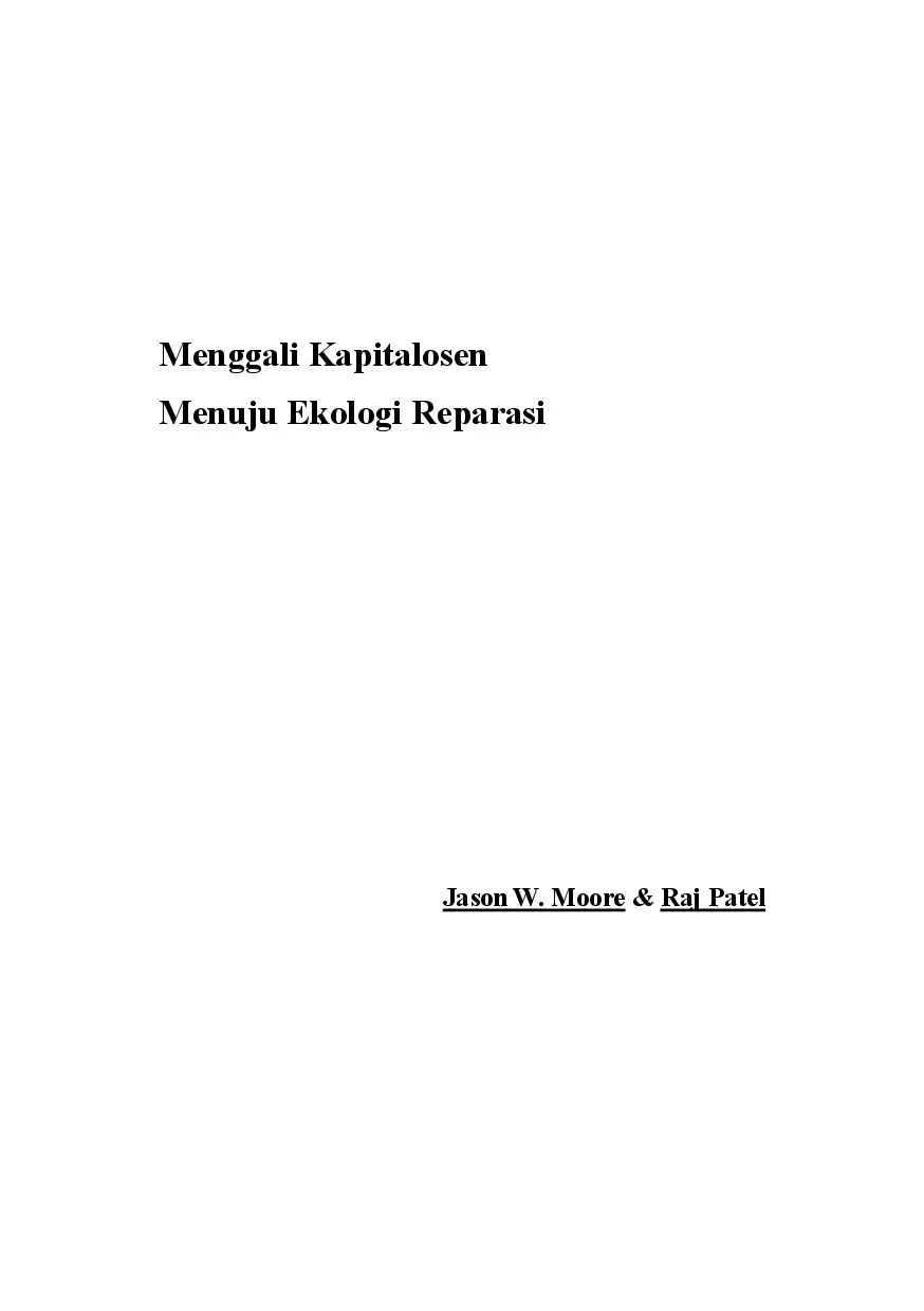 Menggali Kapitalosen: Menuju Ekologi Reparasi