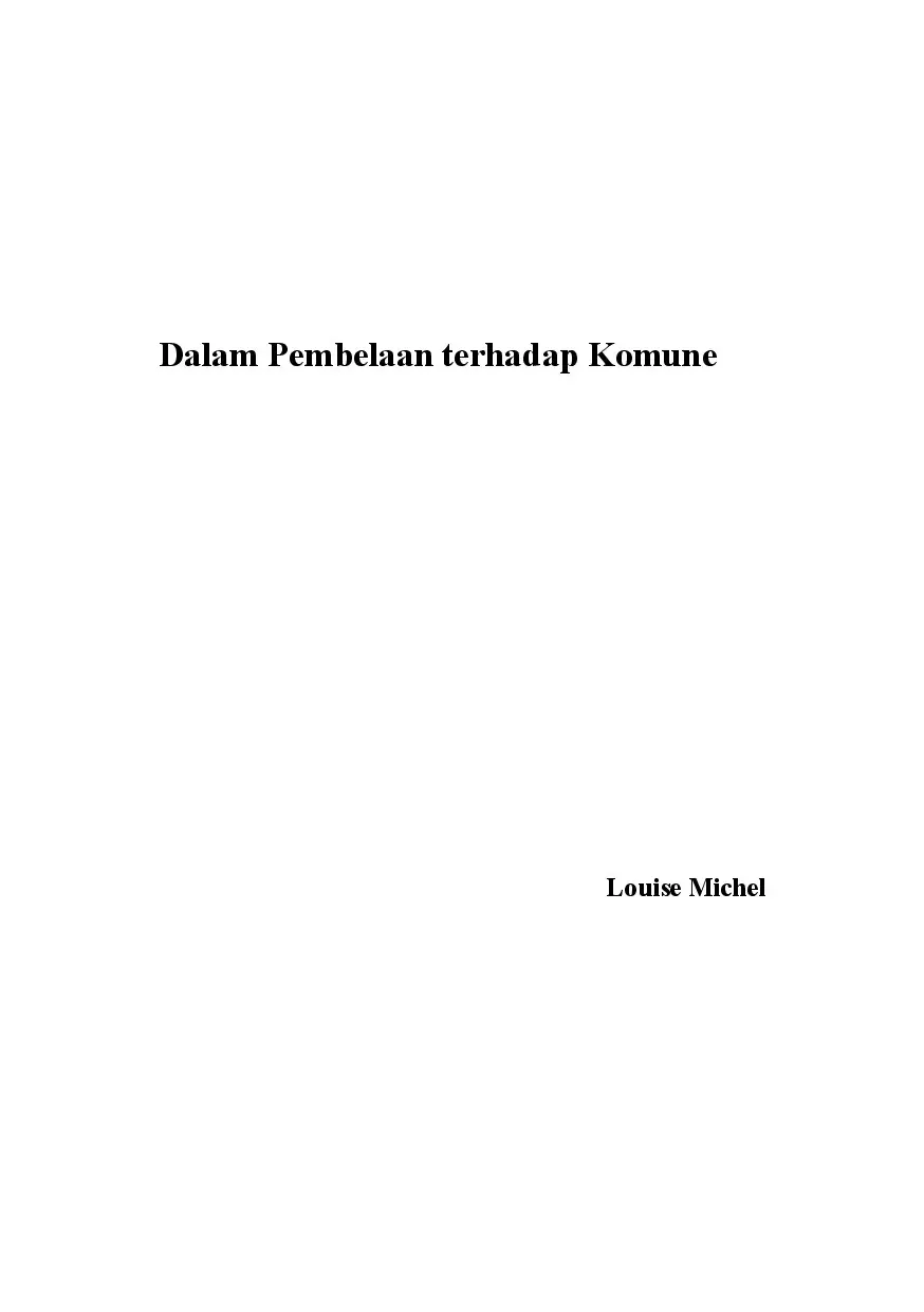 Dalam Pembelaan Terhadap Komune