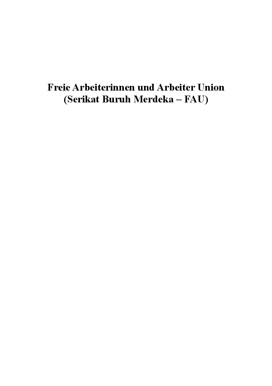 Freie Arbeiterinnen Und Arbeiter Union (Serikat Buruh Merdeka – FAU)