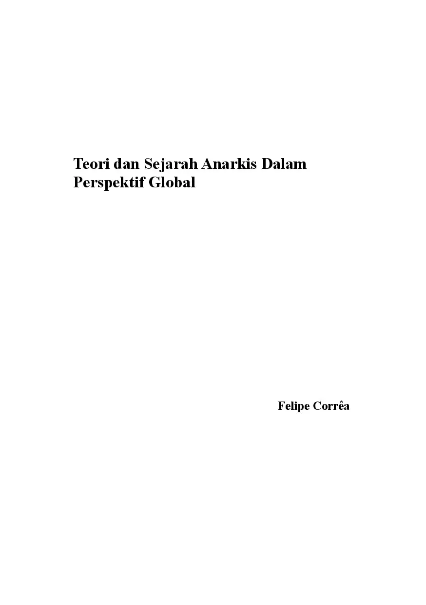 Teori Dan Sejarah Anarkis dalam Perspektif Global