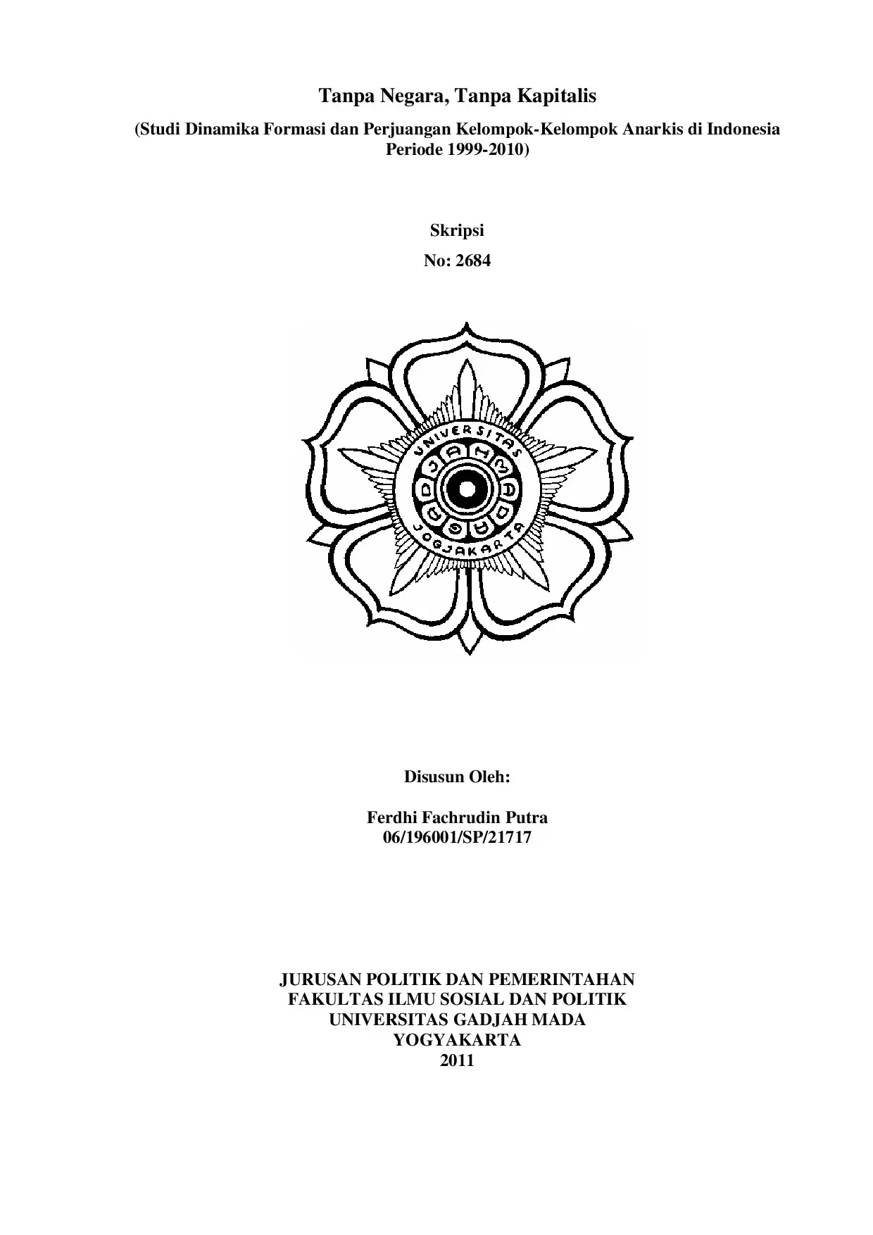Tanpa Negara, Tanpa Kapitalis (Skripsi)