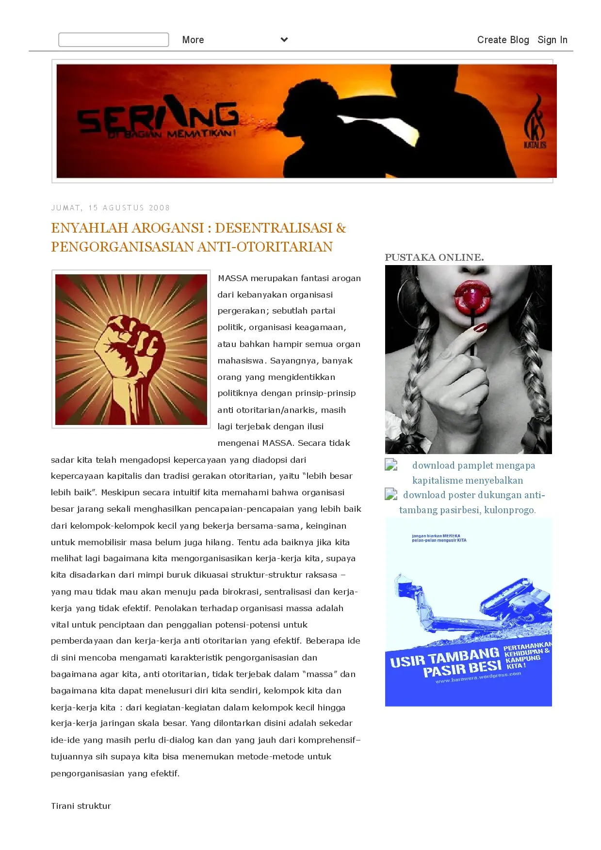Enyahlah Arogansi: Desentralisasi & Pengorganisiran Anti Otoritarian