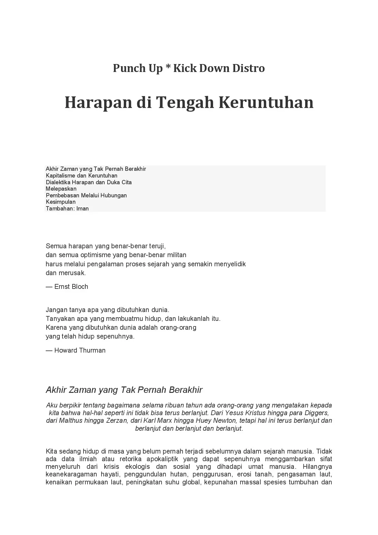 Harapan di tengah Keruntuhan