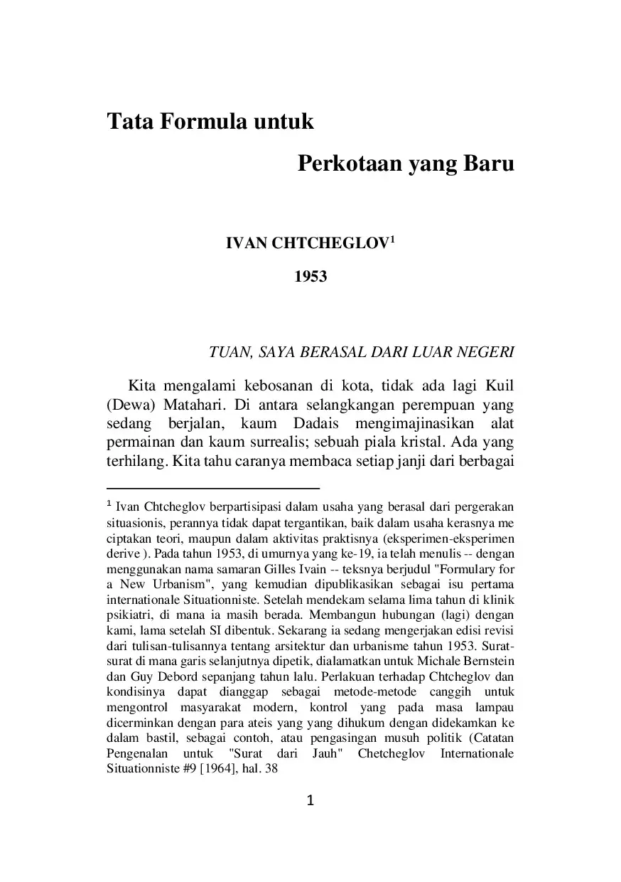 Tata Formula Untuk Urbanisme Baru
