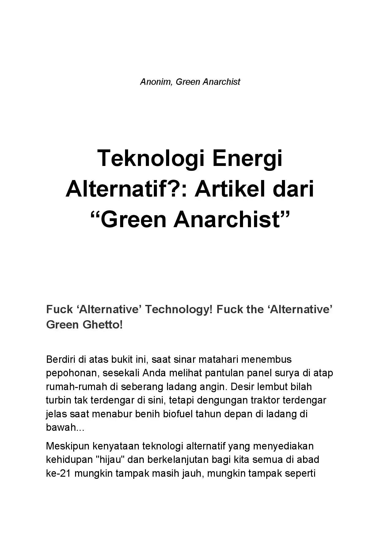 Teknologi Energi Alternatif
