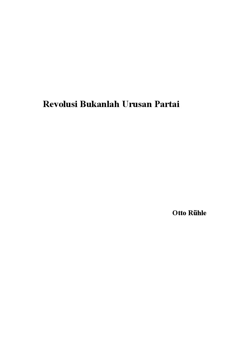 Revolusi Bukanlah Urusan Partai