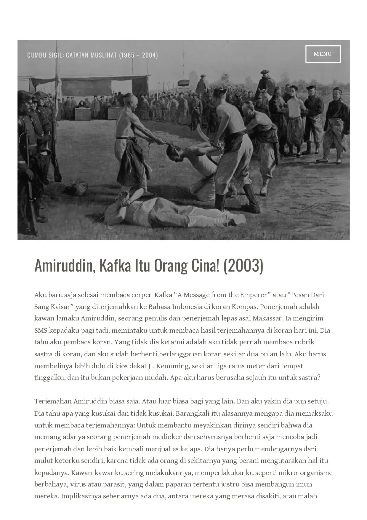 Amiruddin, Kafka Itu Orang Cina! (2003)