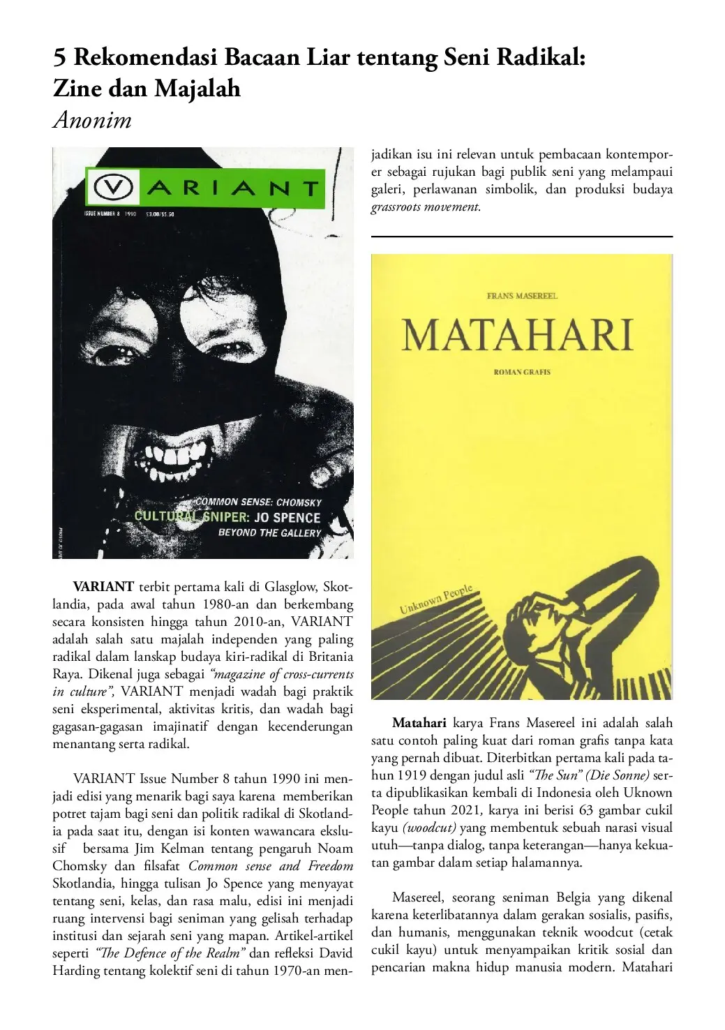 Rekomendasi Zine, Majalah, dan Buku Fluid Art Space