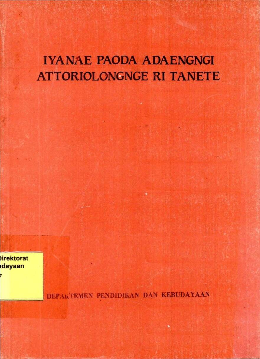 Iyanae paoda adaengngi attoriolongnge ri tanete