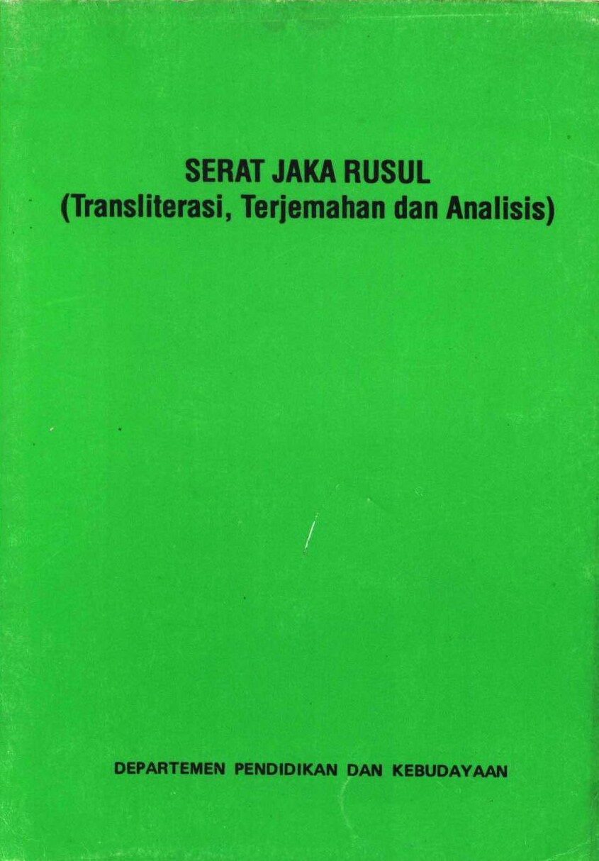 Serat jaka rusul (transliterasi, terjemahan dan analisis)