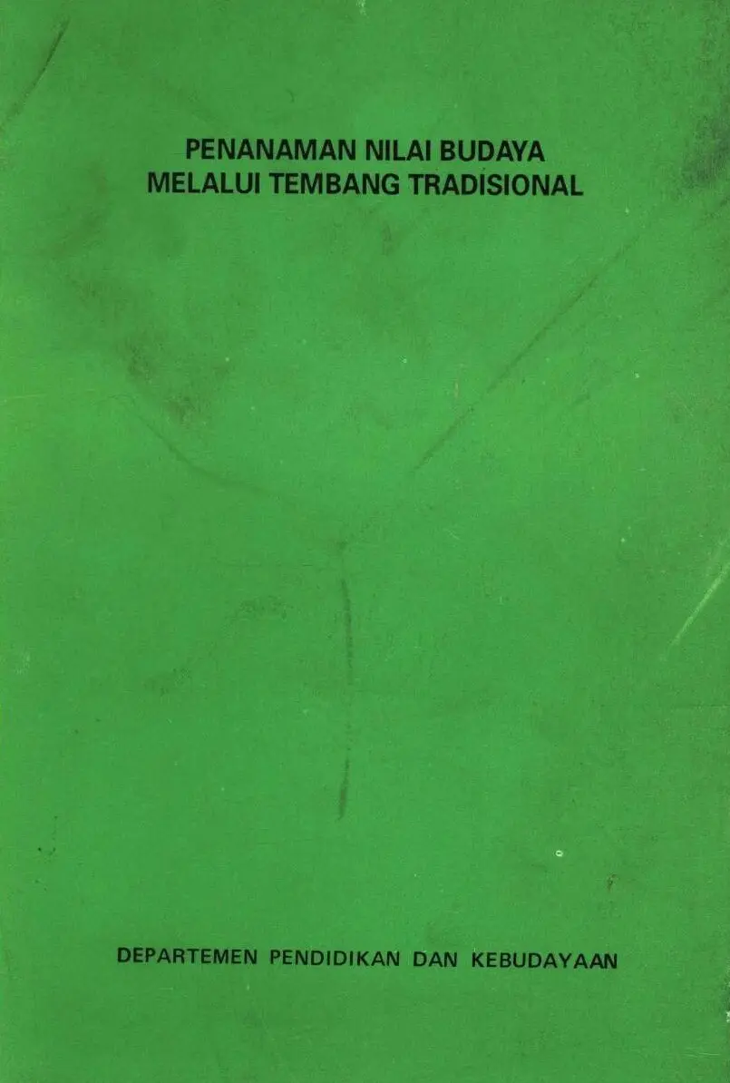 Penanaman nilai budaya melalui tembang tradisional