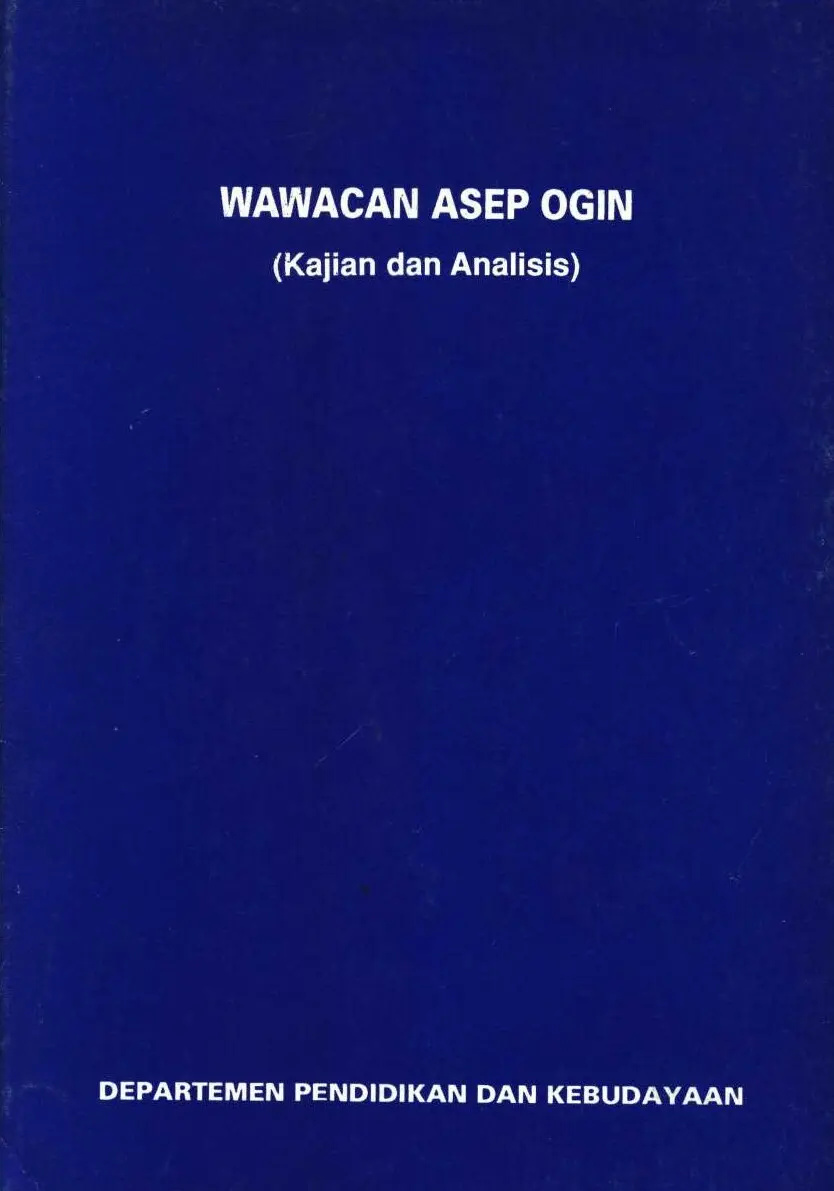 Wawacan asep ogin (kajian dan analisis)