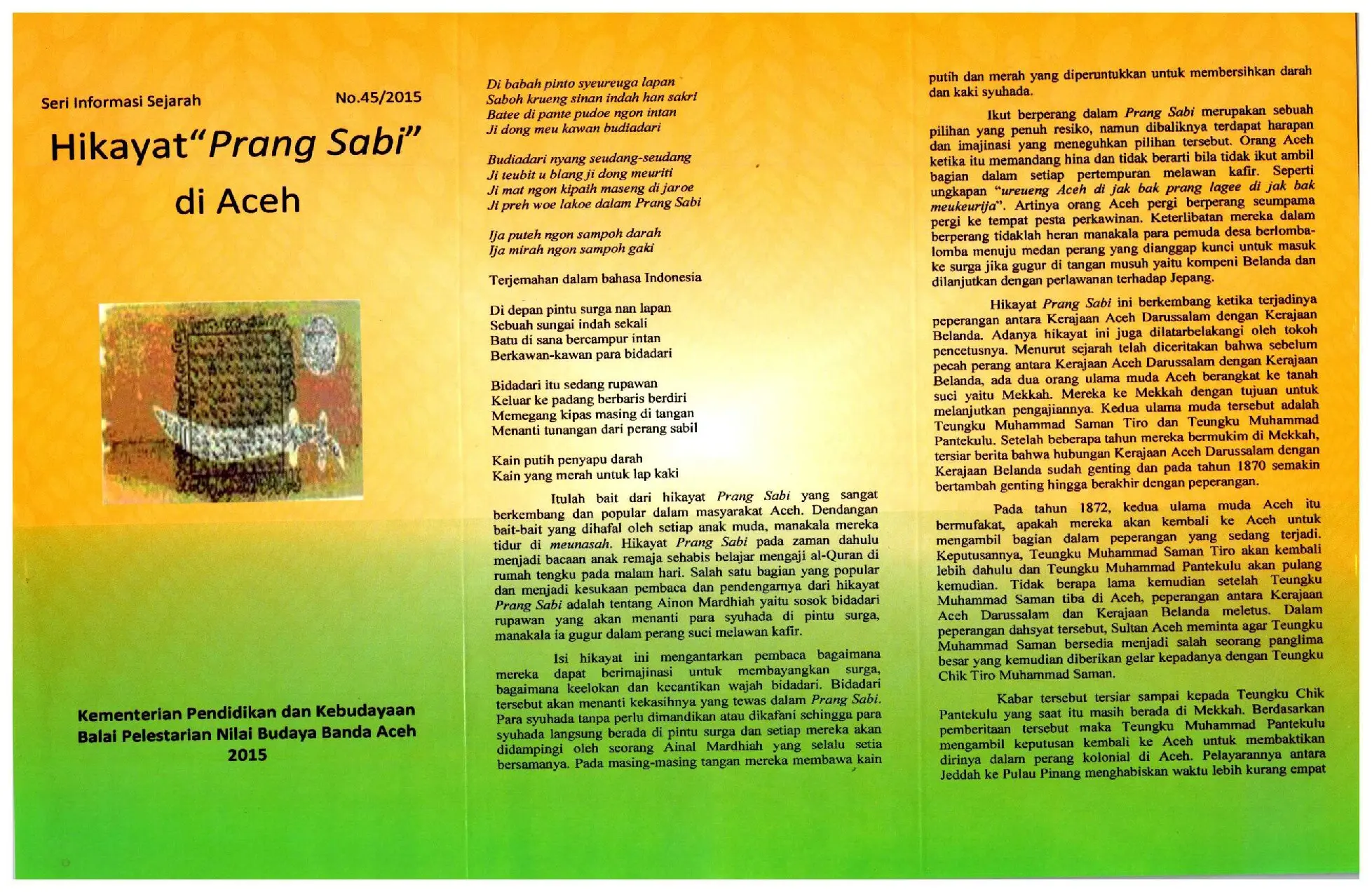Hikayat Prang Sabi di Aceh (Seri Informasi Sejarah Nomor 45 Tahun 2015)