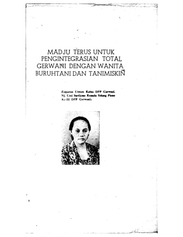 Madju Terus untuk Pengintegrasian Total Gerwani