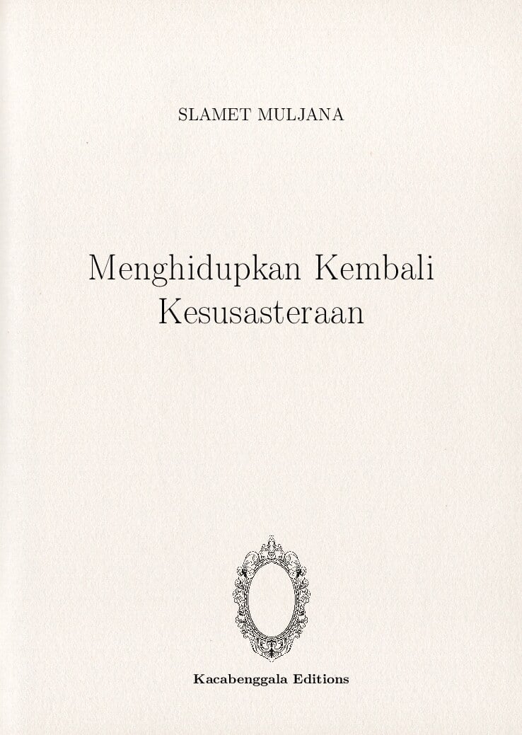 Menghidupkan Kembali Kesusasteraan
