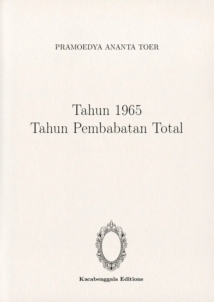 Tahun 1965 Tahun Pembabatan Total