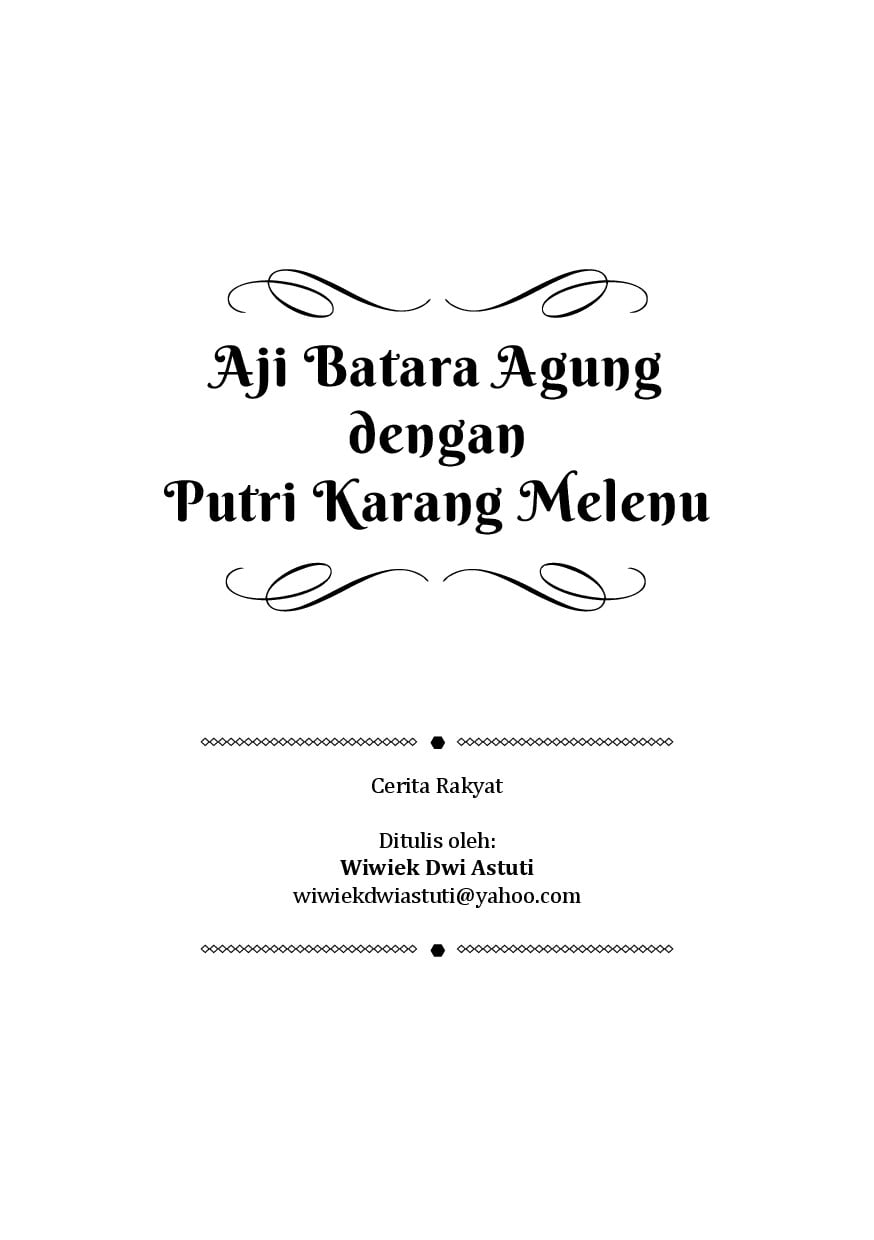 Aji Batara Agung dengan Putri Karang Melenu