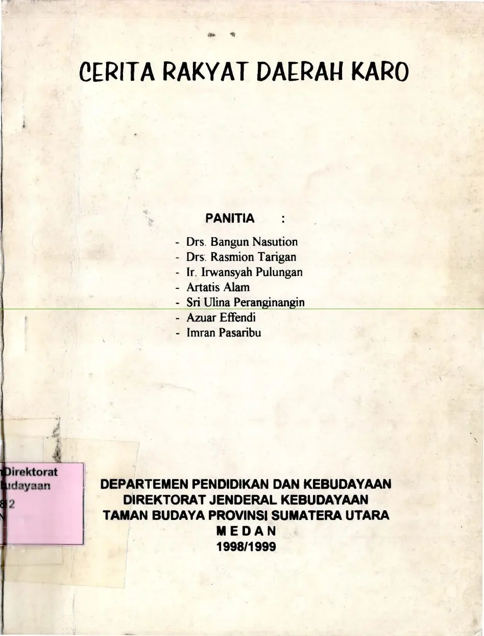Cerita rakyat daerah Karo