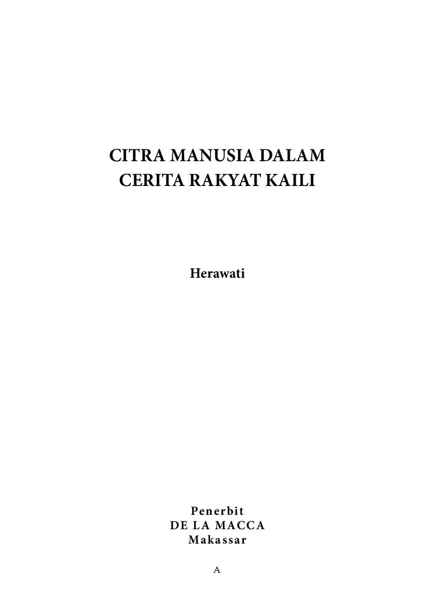 Citra manusia dalam cerita rakyat Kaili