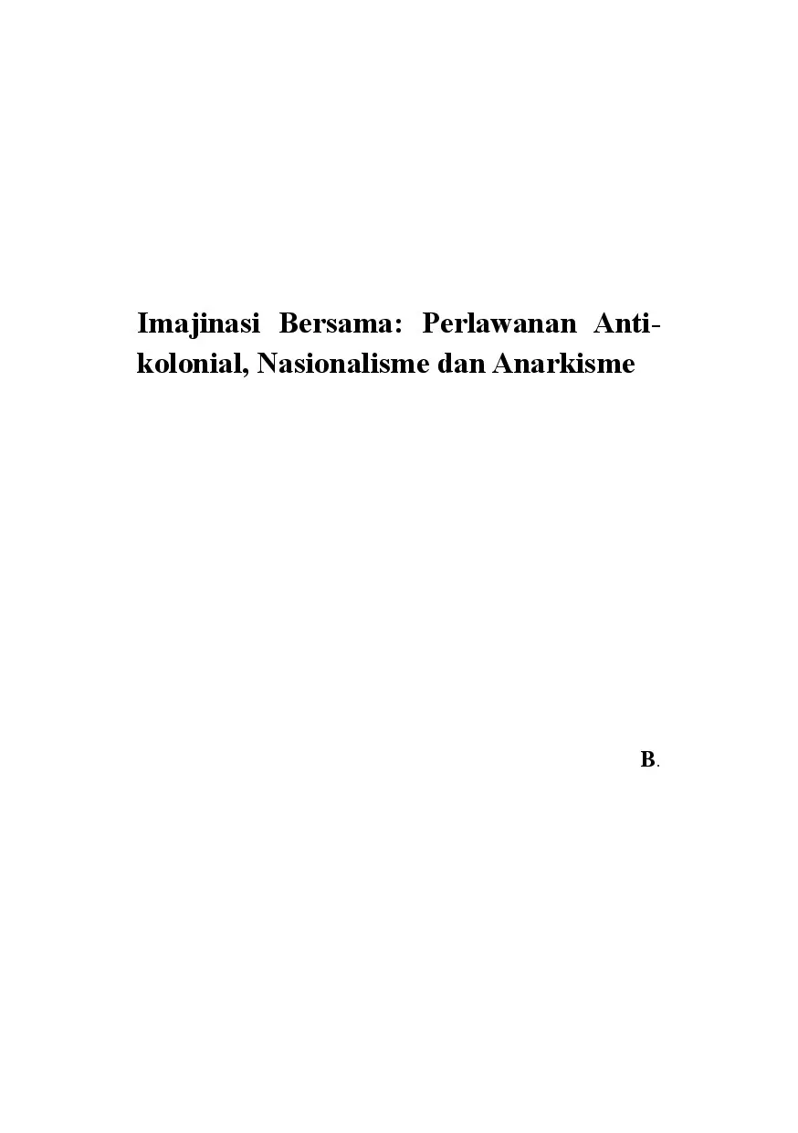 Imajinasi Bersama: Perlawanan Antikolonial, Nasionalisme dan Anarkisme