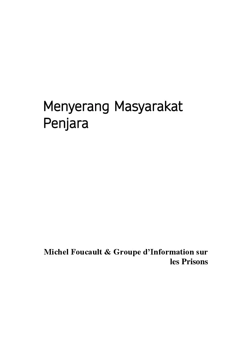 Menyerang Masyarakat Penjara