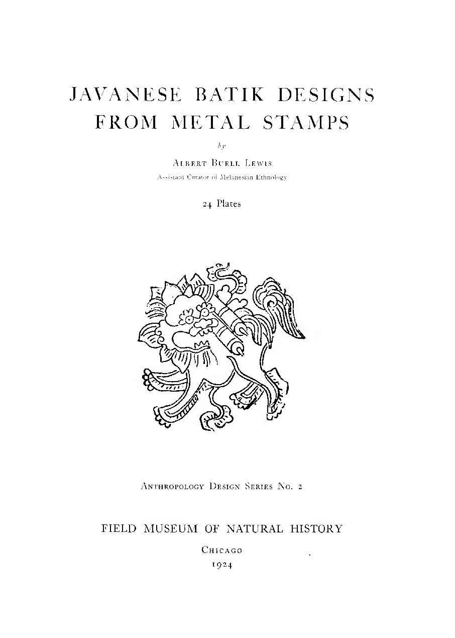 Javanese batik designs from metal stamps