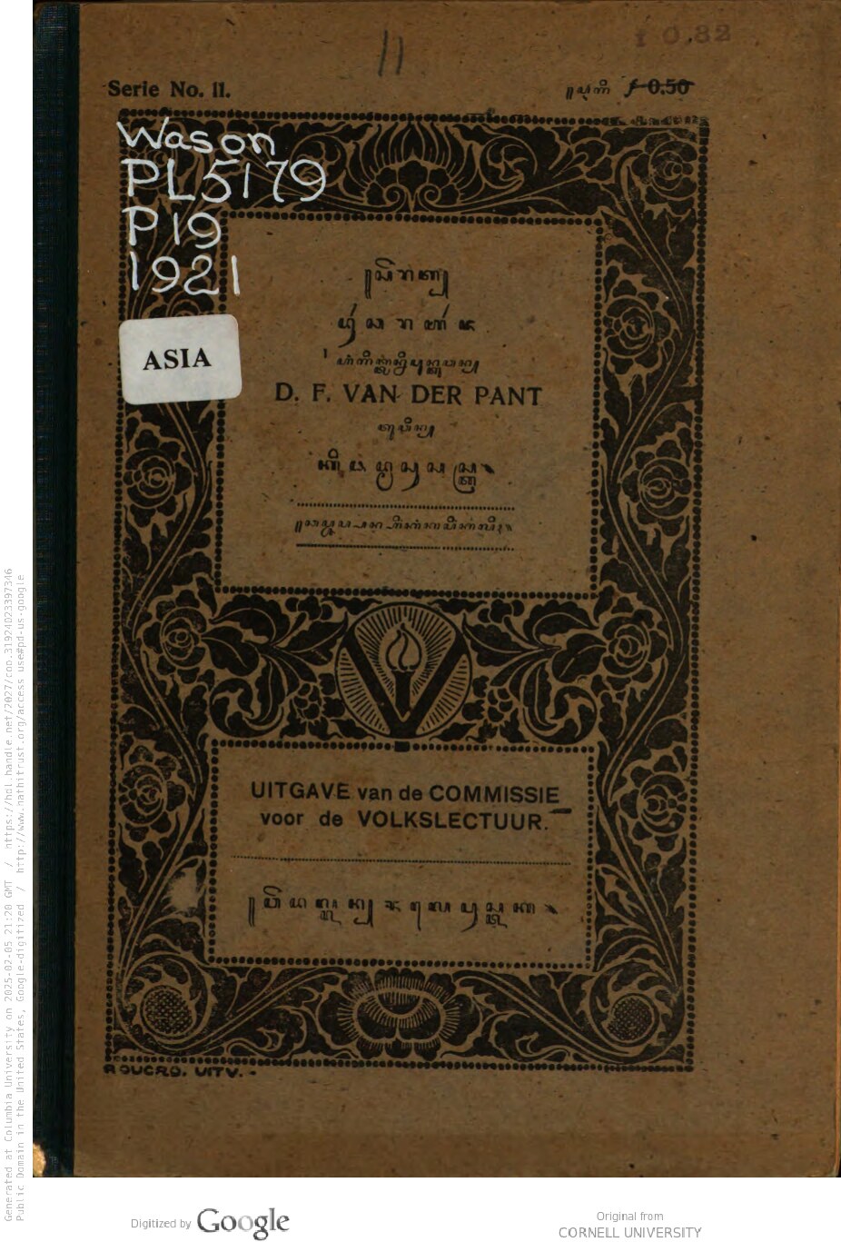 Serat Durtjaraardja / D.F. van der Pant