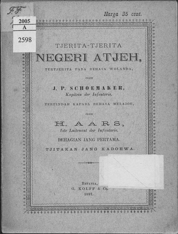 Tjerita-tjerita Negeri Atjeh