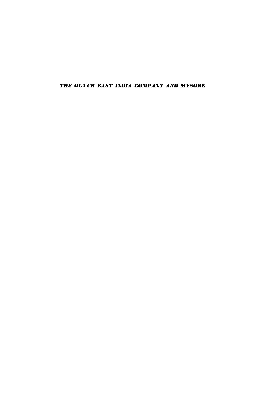 The Dutch East India Company and Mysore 1762-1790