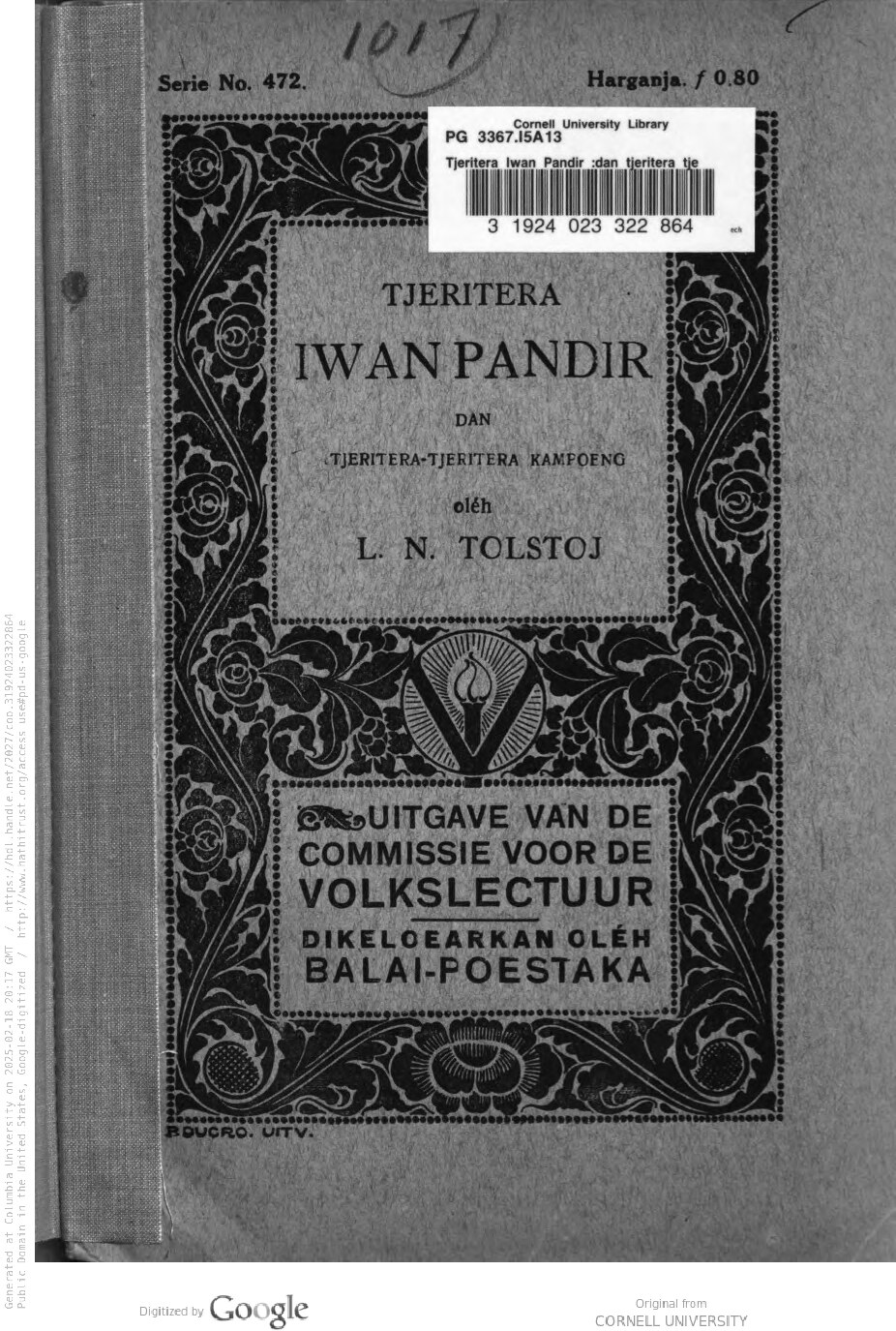 Tjeritera Iwan Pandir  dan tjeritera tjeritera kampoeng