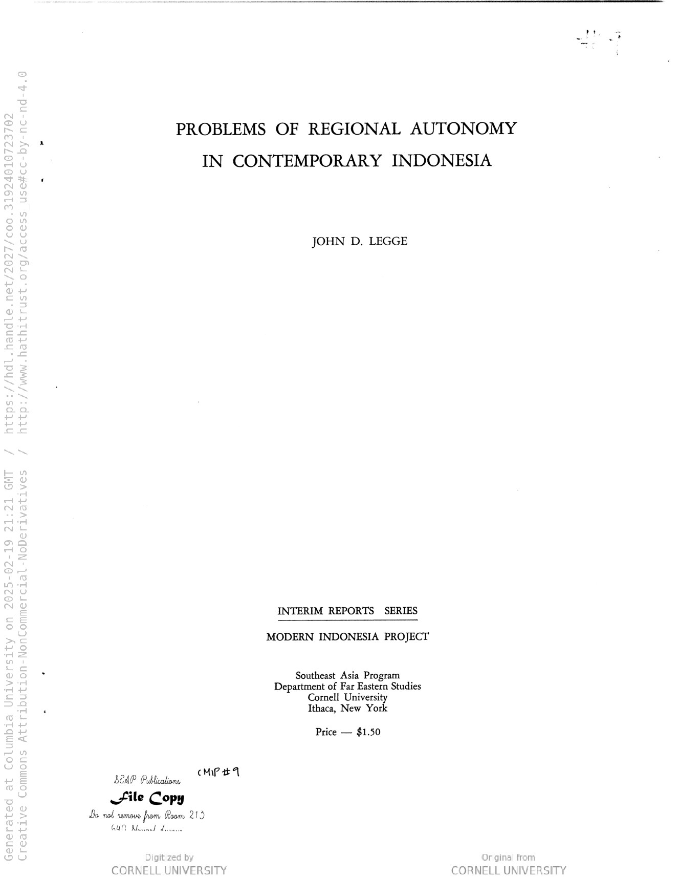 Problems of regional autonomy in contemporary Indonesia