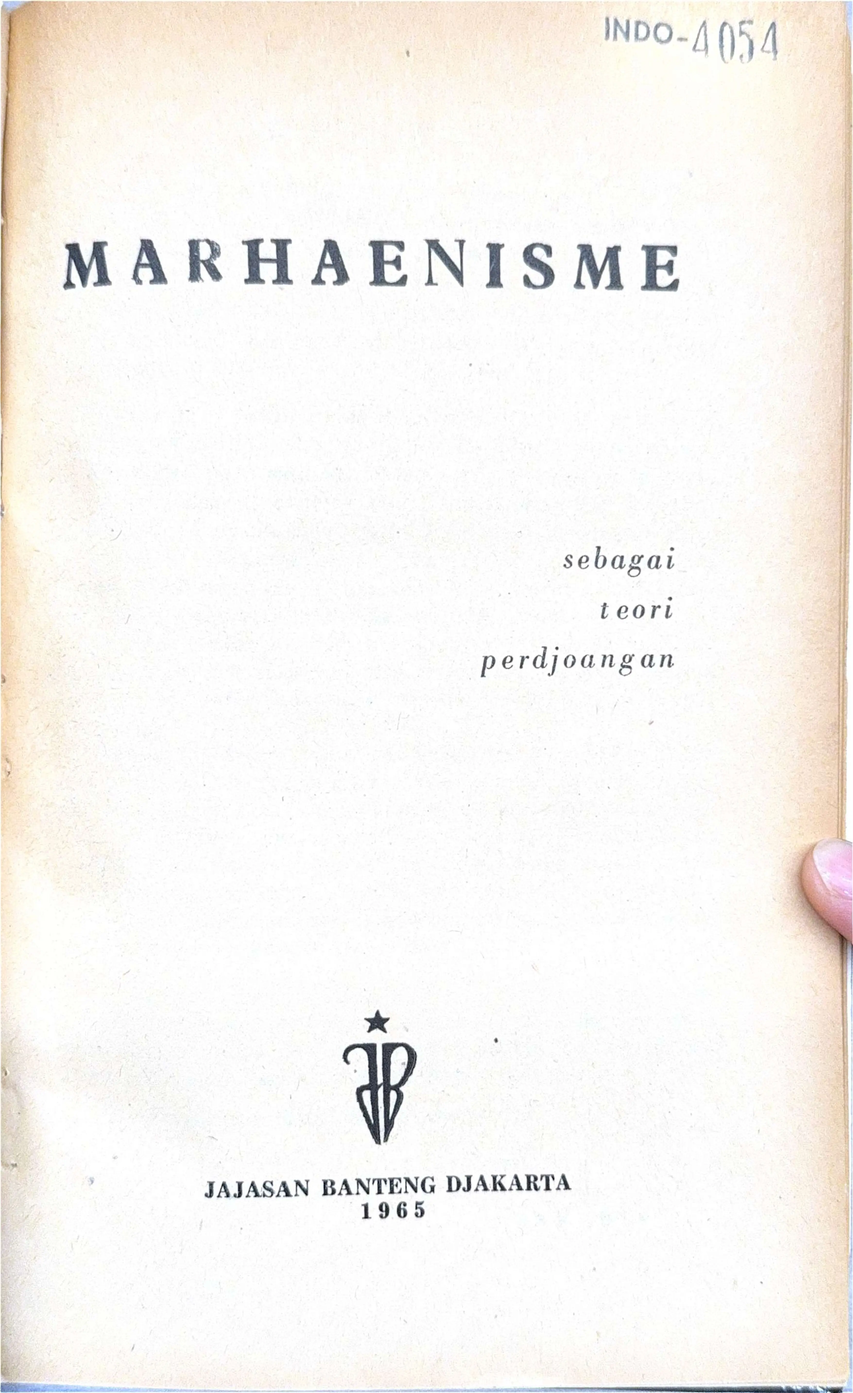 Marhaenisme sebagai Teori Perdjoeangan