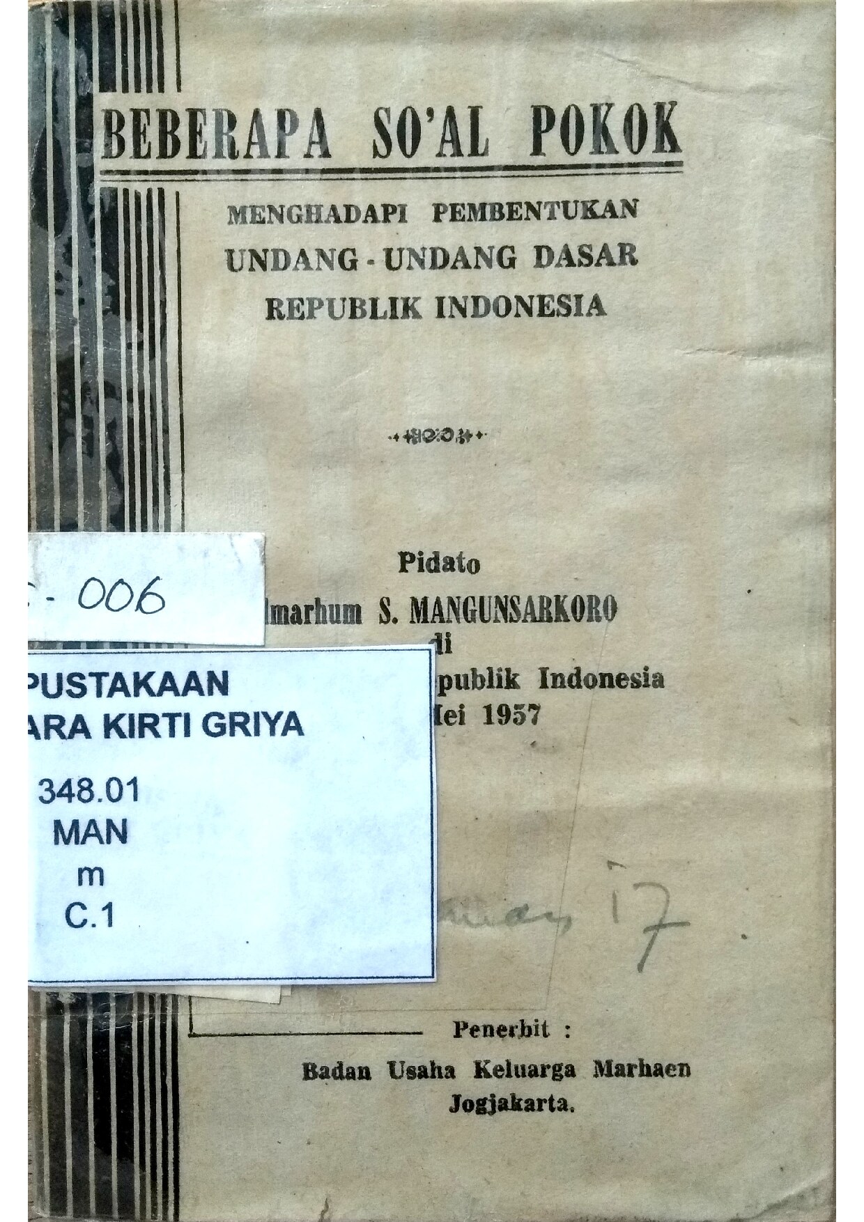 Pidato Alm. Mangunsarkoro