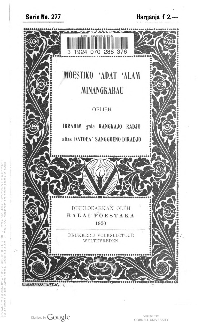 Moestiko ʻadat ʻalam Minangkabau