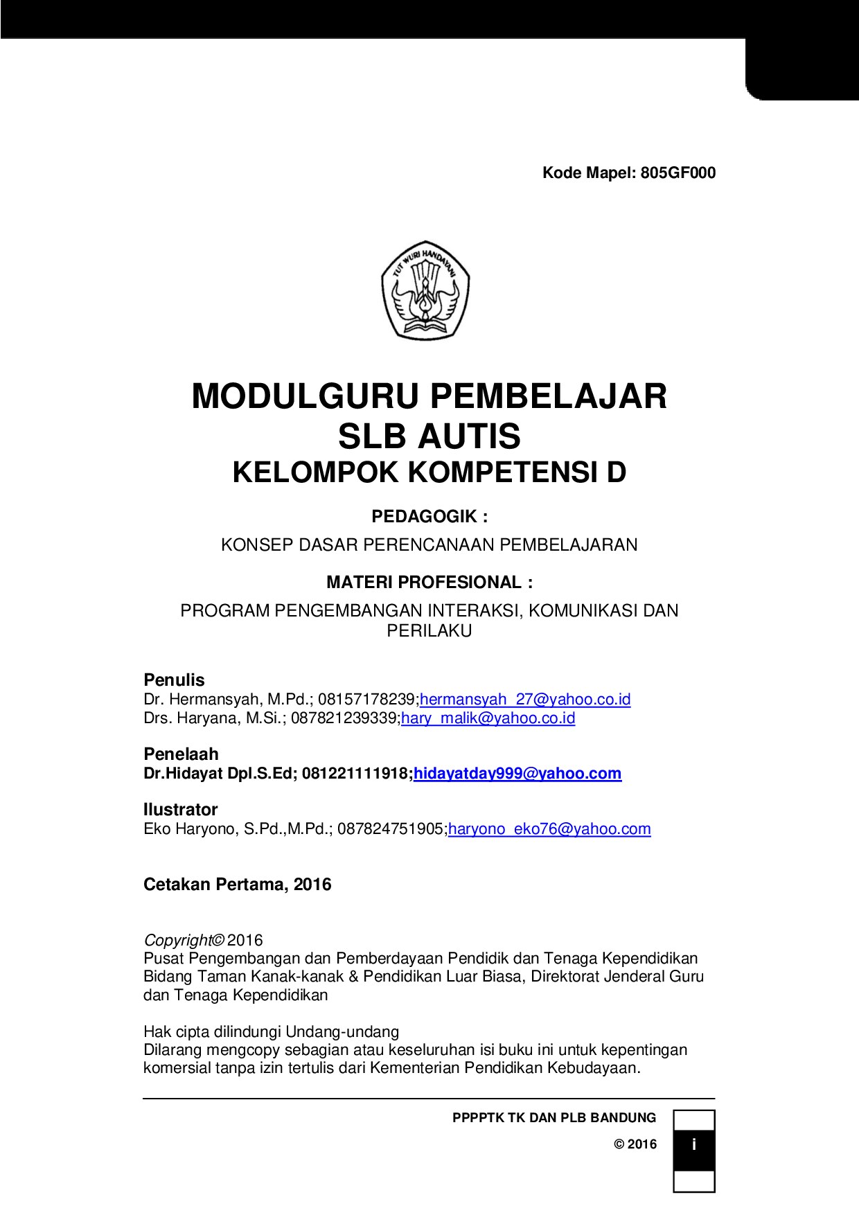 Modul AUTIS D_Haryana_Hermansyah,04 mei 2016