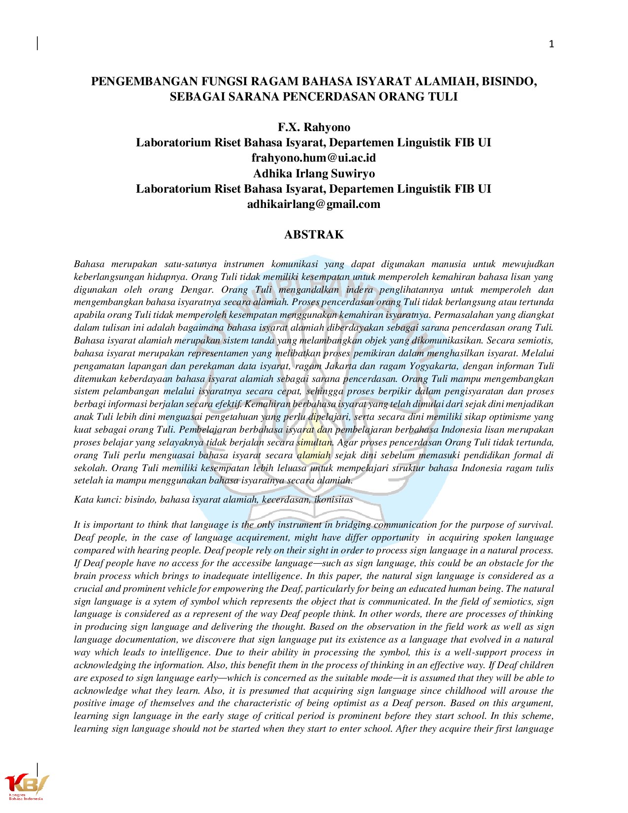 PENGEMBANGAN FUNGSI RAGAM BAHASA ISYARAT ALAMIAH, BISINDO,