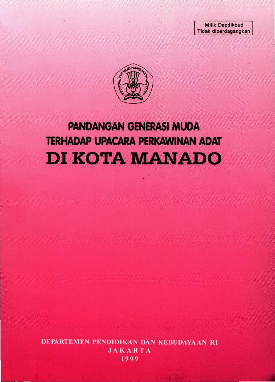 pandangan generasi muda upacara perkawinan kota manado
