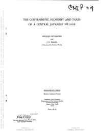 The government, economy, and taxes of a central Javanese village (Cornell Modern Indonesia Collection)