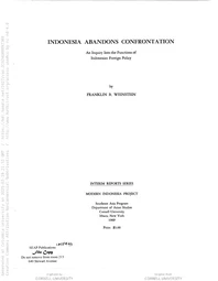 Indonesia abandons confrontation; an inquiry into the functions of Indonesian foreign policy (Cornell Modern Indonesia Collection)